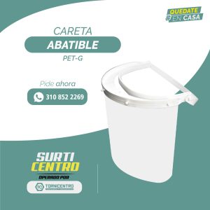 CARETA ABATIBLE PET-G TRANSPARENTE – MARCO BLANCO