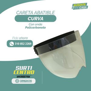 CARETA POLICARBONATO ABATIBLE CURVA CON ONDA TRANSPARENTE