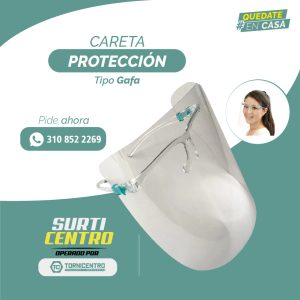 CARETA TIPO GAFA TRANSPARENTE